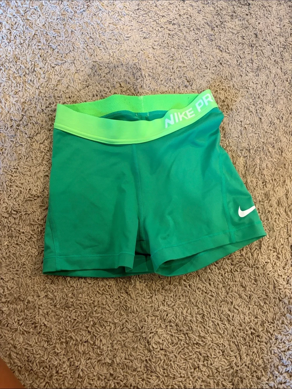 Nike Women's Green Athletic Compression Shorts